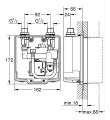 Скрытый монтажный блок Grohe Eurosmart Cosmopolitan E (36336001)