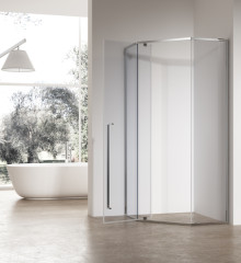Душова кабіна без піддону KOER SR SC06-90x90x200-TR-01 прозоре скло EASY CLEAN 8мм хром (KR5364)