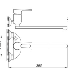Смеситель для ванны Zerix NHB 135 (ZX2969)