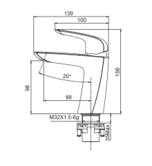 Смеситель для умывальника KOER KB-10008-05 (Цвет черный) (KR3471)