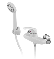 Смеситель для душа (с шлангом, лейкой и кронштейном) PLAMIX FIDEL-003 SET WHITE (PM0730)