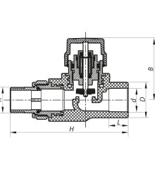 Кран термостатический прямой PPR 20x1/2 Koer K0151.PRO (KP0192)