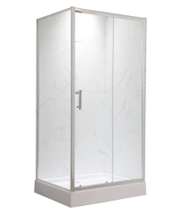Душевая кабина с низким поддоном MIXXUS HARD SCT01-100x90x198-TR CHROME прозрачное стекло 5мм NEW (MI8368)