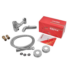 Смеситель настенный с гигиеническим душем ZERIX REX-222 CHROME из нерж. стали (Цвет хром) (ZX6121)