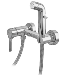 Смеситель настенный с гигиеническим душем ZERIX REX-222 CHROME из нерж. стали (Цвет хром) (ZX6121)