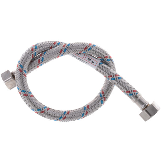 Гибкий шланг для подключения воды гайка 1/2'' - гайка 1/2'' (50 см) Zerix (ZX1551)