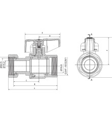 Кран шаровый Roho R115-075B -3/4