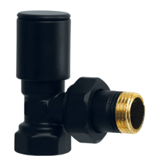 Кран для полотенцесушителя угловой Koer KR.531.Black - 1/2