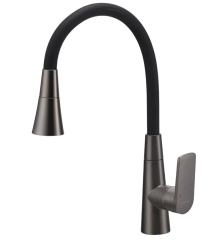 Смеситель для кухни MIXXUS PREMIUM MATIS 011-T NUT GRAPHITE REFL.BLACK (Цвет графит+силик. излив черный) (MI8268)