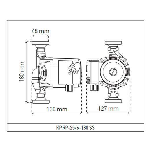 Насос рециркуляционный Koer KP.RP-25/6-180 SS (с гайками) (KP2795)