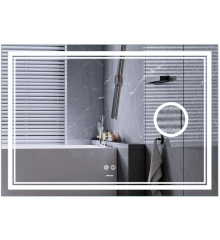 Зеркало MIXXUS PREMIUM QUADRO MR20-120x80 с LED Touch, Anti-fog, димером, рег. яркости, линзой (MP6624)