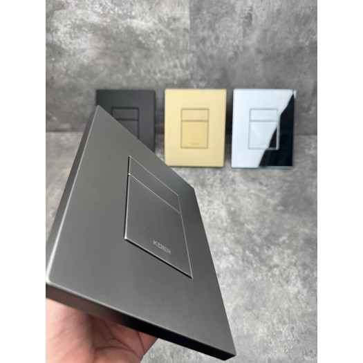 Панель смыва KOER KT-0607-07 157x198x3mm пластиковая, кнопка квадратная (цвет графит) (KR5345)