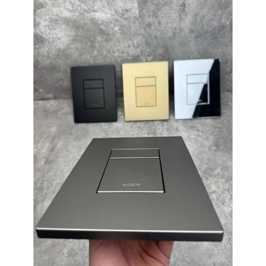 Панель смыва KOER KT-0607-07 157x198x3mm пластиковая, кнопка квадратная (цвет графит) (KR5345)