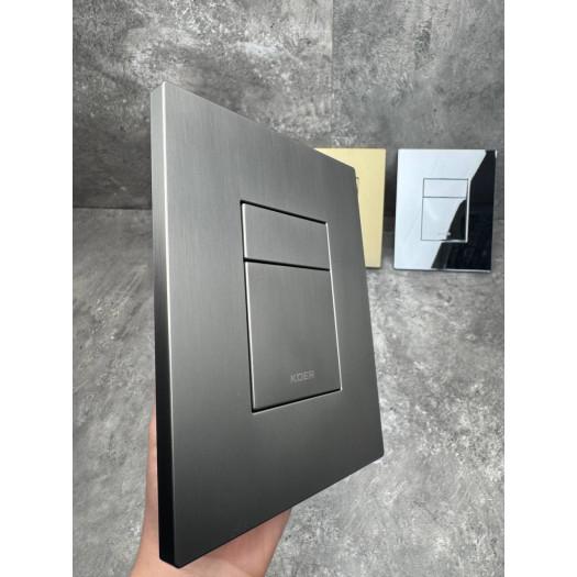 Панель смыва KOER KT-0607-07 157x198x3mm пластиковая, кнопка квадратная (цвет графит) (KR5345)