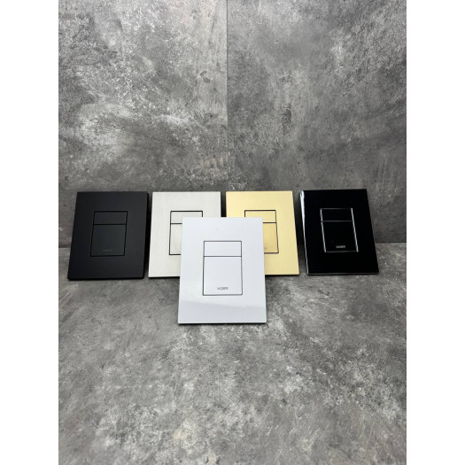 Панель смыва KOER KT-0607-07 157x198x3mm пластиковая, кнопка квадратная (цвет графит) (KR5345)
