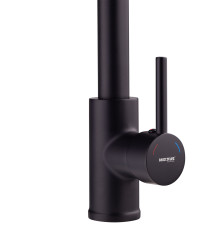 Смеситель для кухни MIXXUS PREMIUM SPRING 017 BLACK с изливом пружина (Цвет черный) (MI6951)