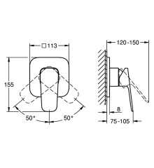 Смеситель однорычажный для душа Grohe Cubeo (1017752430)