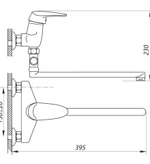 Смеситель для ванны Zerix ECT 270 (ZX0029)