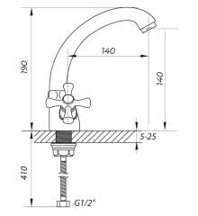 Смеситель для умывальника Zerix TMC 828 (ZX0085)