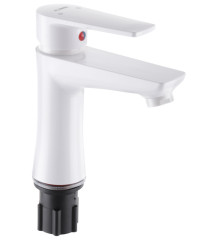 Смеситель для умывальника PLAMIX OSCAR-001(W) WHITE (без подводки) (Цвет белый) (PM0601)