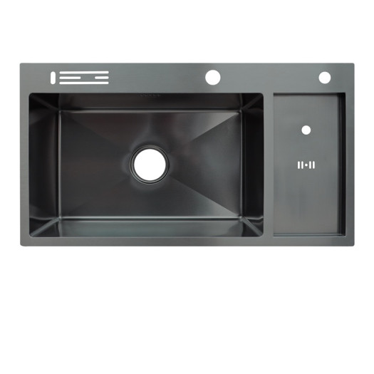 Мойка для кухни из нерж. стали ZERIX ZH8245-SET-08 MICRO DECOR GRAPHITE (цвет графит) (ZM5594)