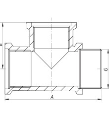 Тройник 1/2'' ВВН Koer KF.T06FFM (KF0068)