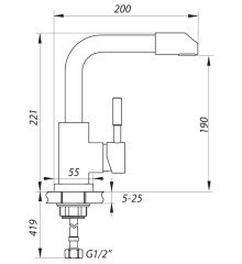 Смеситель для умывальника Zerix LR71198-4 (LL1467)