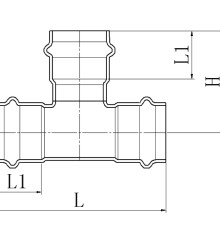 Тройник трехраструбный KOER KQ.T18 PRESS-INOX AISI 304 18x18x18 (KR6349)