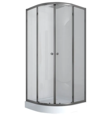 Душевая кабина с низким поддоном MIXXUS PLAIN SCT02-90x90x195-TR GRAPHITE прозрачное стекло 4мм (MI6901)