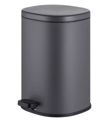 Відро для сміття з плавним закриттям овальне MIXXUS PREMIUM OLIVARY-TC0105 GRAPHITE 5 л (колір графіт) (MI7063)