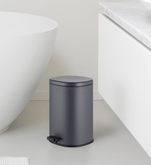 Відро для сміття з плавним закриттям овальне MIXXUS PREMIUM OLIVARY-TC0105 GRAPHITE 5 л (колір графіт) (MI7063)