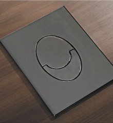 Панель змиву KOER KT-0606-07 157x198x3mm пластикова, кнопка закруглена (колір графіт) (KR5712)