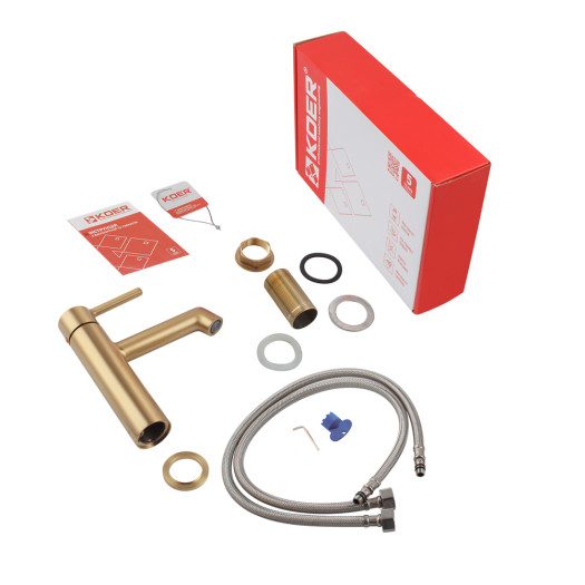 Смеситель для умывальника KOER KB-10029-12 (Цвет матового золота) (KR5501)