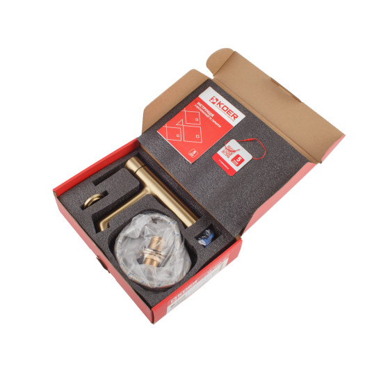 Смеситель для умывальника KOER KB-10029-12 (Цвет матового золота) (KR5501)