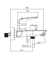 Смеситель для ванны с коротким изливом KOER KB-40008-01 (Цвет хром) (KR3472)