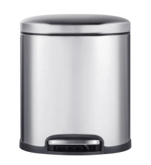 Відро для сміття з плавним закриттям овальне MIXXUS PREMIUM TOPPER-TC0205 SS COLOR 5л (колір нержавійка) (MI7059)