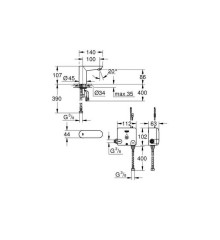 Монокран на одну воду сенсорный, 6V Grohe Euroeco Cosmopolitan E (36384000)