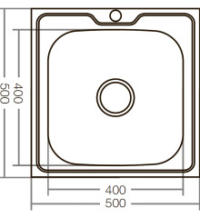 Кухонная мойка накладная Zerix Z5050-06-160E (Satin) (ZX1609)