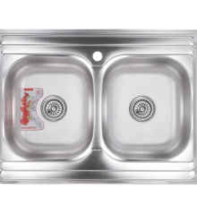 Кухонна мийка накладна Zerix Z8060B-08-180E (Satin) (ZX1620)