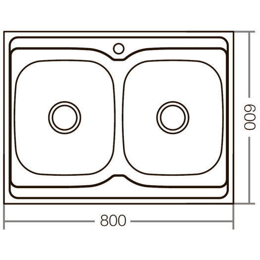 Кухонная мойка накладная Zerix Z8060B-08-180E (Satin) (ZX1620)