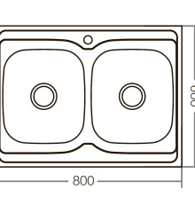 Кухонна мийка накладна Zerix Z8060B-08-180E (Satin) (ZX1620)