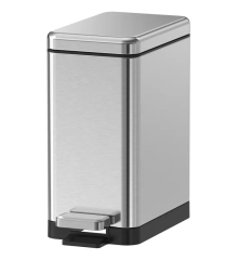 Мусорное ведро с плавным закрытием прямоугольное KOER TC-010210-02 10 л (цвет нержавейка) (KR5597)