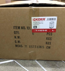 Мусорное ведро с плавным закрытием прямоугольное KOER TC-010210-02 10 л (цвет нержавейка) (KR5597)