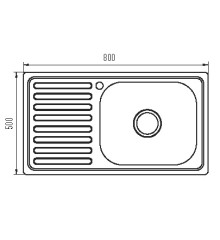 Мийка кухонна Zerix Z8050R-08-180E (Satin) (ZS0600)