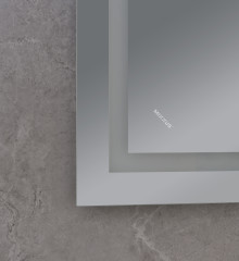 Зеркало MIXXUS WARM MR02-100x60 с LED Touch, Anti-fog, димером, рег. яркости, часами (MI6003)