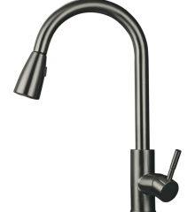 Смеситель для кухни MIXXUS SUS-014-B GRAPHITE с выдвижной лейкой из нерж. стали SUS304 (Цвет графит) (MI6564)