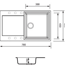 Мойка кухонная Zerix ZS-7950S-03 Черная (ZX4580)