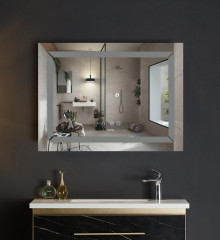 Зеркало MIXXUS LIGHT MR01-90x70 с LED Touch, Anti-fog, димером, рег. яркости, часами (MI5999)
