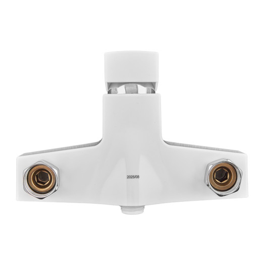 Смеситель для ванной PLAMIX KUBUS-006 EURO SET WHITE (з шлангом, лійкою та кронштейном) (PM0738)