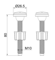 Болты крепления бачка к унитазу (пластиковые) KOER KT-1405 (KR5702)